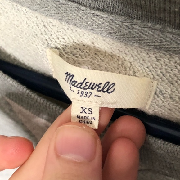 Madewell Gray Pink Crewneck Sweater Sweatshirt - Picture 3 of 6